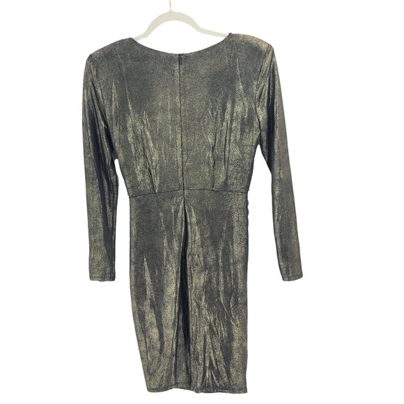 ASTR the Label NWOT Womens Size Small Ruched Mini Dress Gunmetal Gold Going Out - Picture 7 of 9